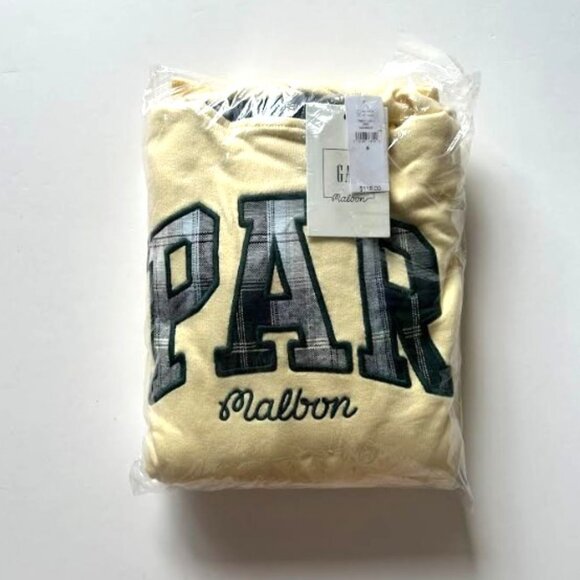 Gap × Malbon Adult Heavyweight French Terry Logo Hoodie Maize Yellow S - Picture 7 of 9